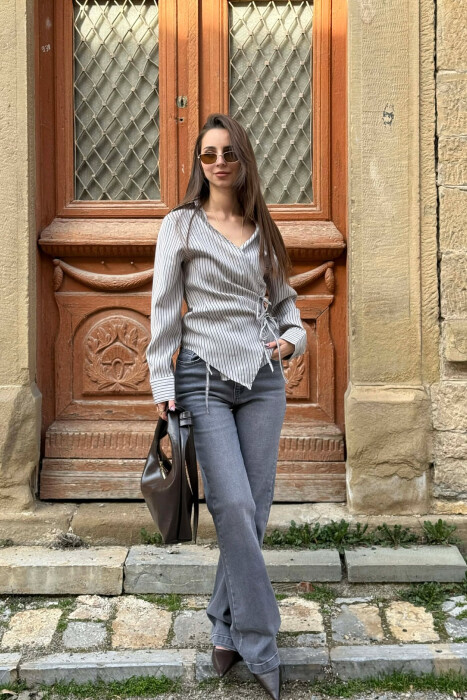 KEMISHE ME VIJA DHE LIDHESE PER FEMRA NE NGJYRE GRI - 7