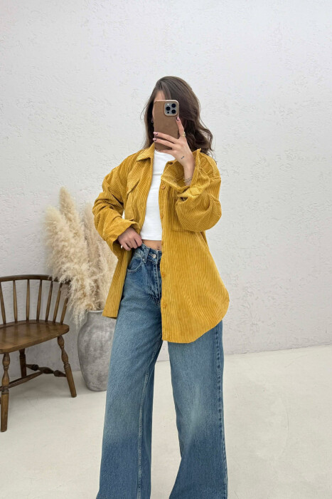 KEMISHE ME XHEPA PARA PER FEMRA NE NGJYRE MUSTARDE - 3