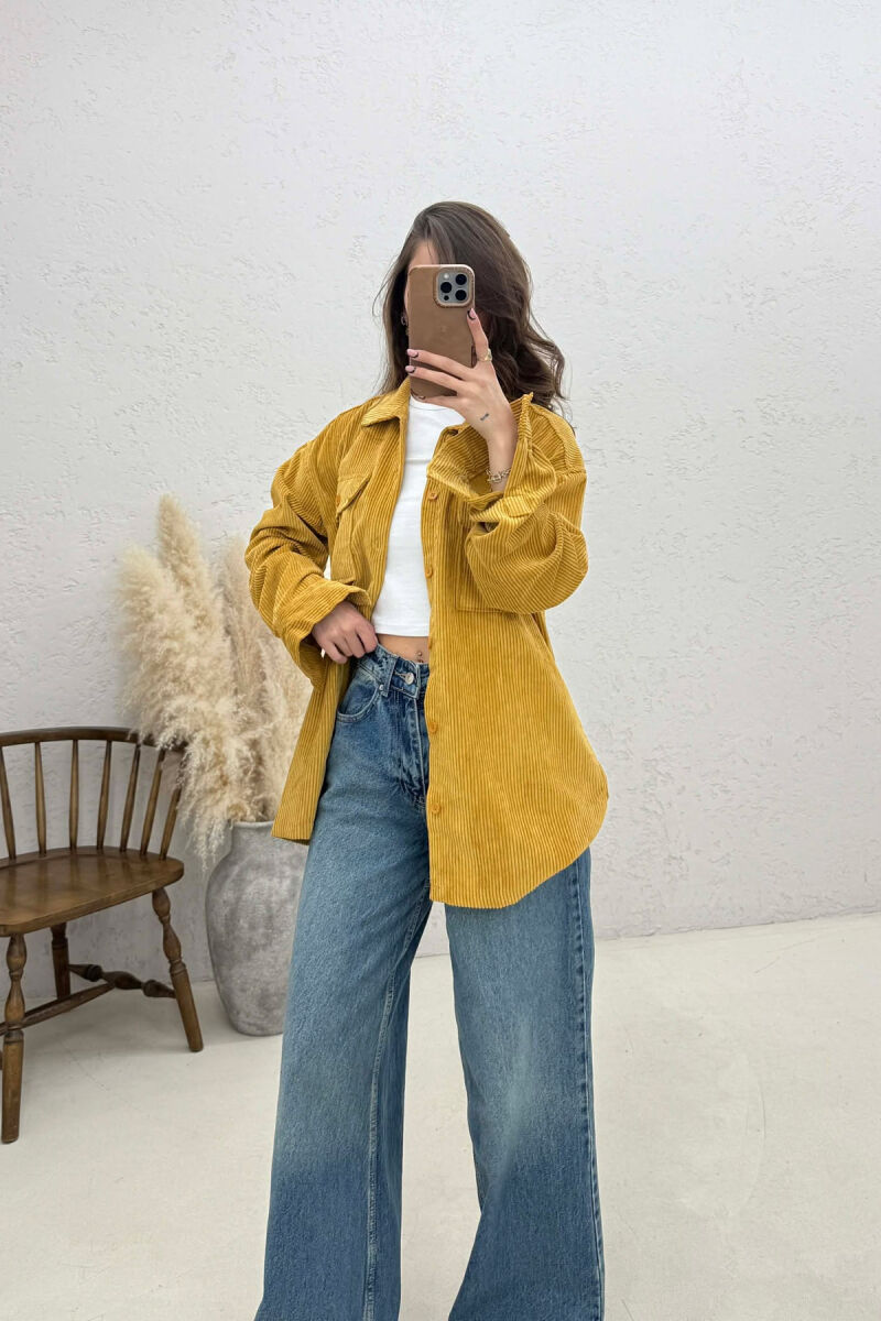 KEMISHE ME XHEPA PARA PER FEMRA NE NGJYRE MUSTARDE - 3