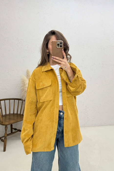 KEMISHE ME XHEPA PARA PER FEMRA NE NGJYRE MUSTARDE - 4