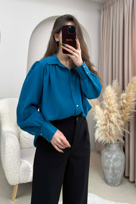 KEMISHE NJE NGJYRESHE ME BUTONA GOLD PER FEMRA NE NGJYRE GUR KALI - 3