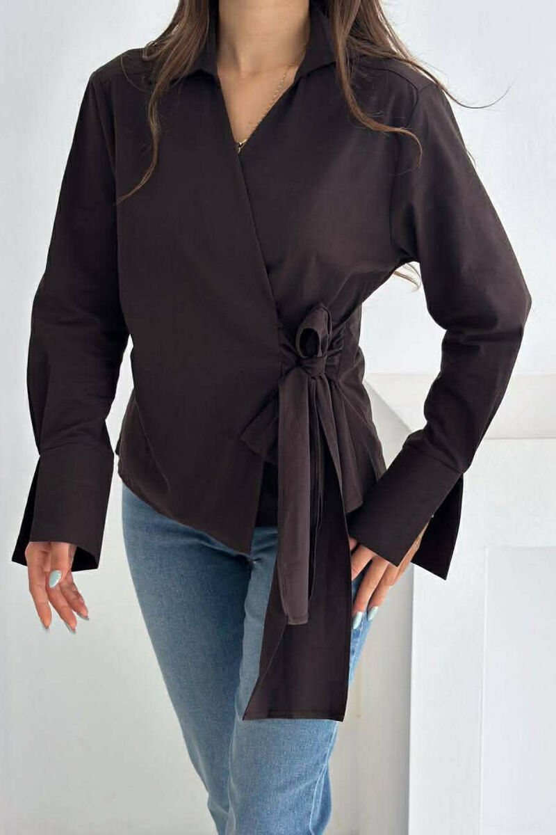 KEMISHE NJE NGJYRESHE ME DETAJIN E LIDHSEVE PER FEMRA NE NGJYRE KAFE TE ERRET - 2