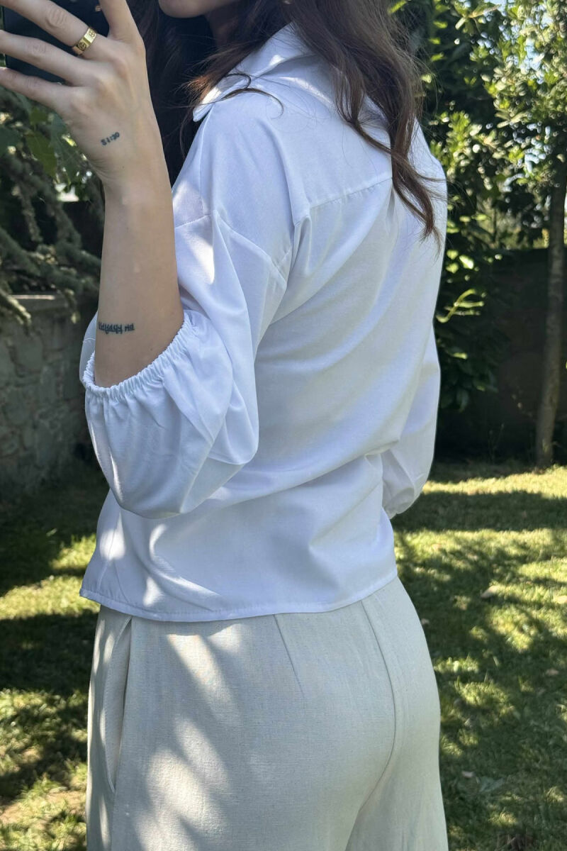 KËMISHE NJË NGJYRËSHE ME LIDHSE PËR FEMRA NË NGJYRËN E BARDHË - 4