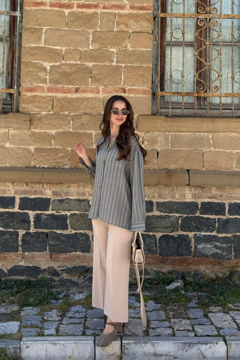 KEMISHE NJE NGJYRESHE ME XHEP NE PJESEN PARA PER FEMRA NE NGJYRE JESHILE TE ZBARDHUR - 5