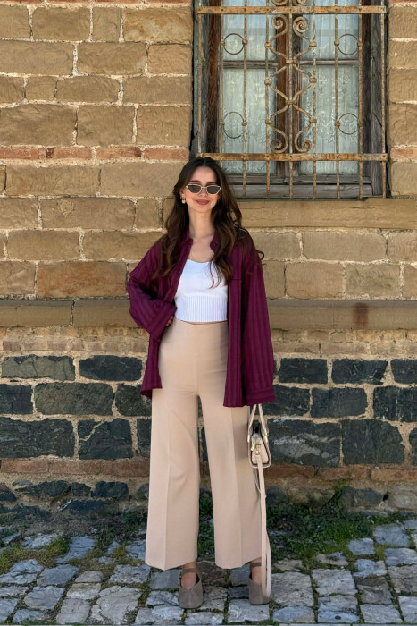 KEMISHE NJE NGJYRESHE ME XHEP NE PJESEN PARA PER FEMRA NE NGJYRE VISHNJE - 6