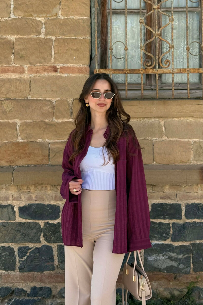 KEMISHE NJE NGJYRESHE ME XHEP NE PJESEN PARA PER FEMRA NE NGJYRE VISHNJE - 7