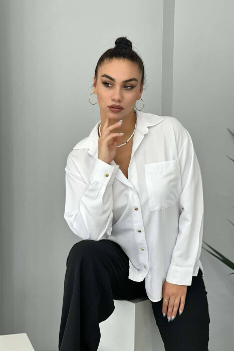 KËMISHË NJË NGJYRËSHE PËR FEMRA NË NGJYRË TË BARDHË - 5