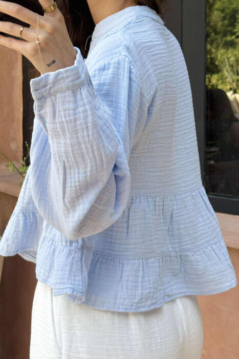 KËMISHË NJË NGJYRËSHE PËR FEMRA NË NGJYRËN BABY BLUE - 3