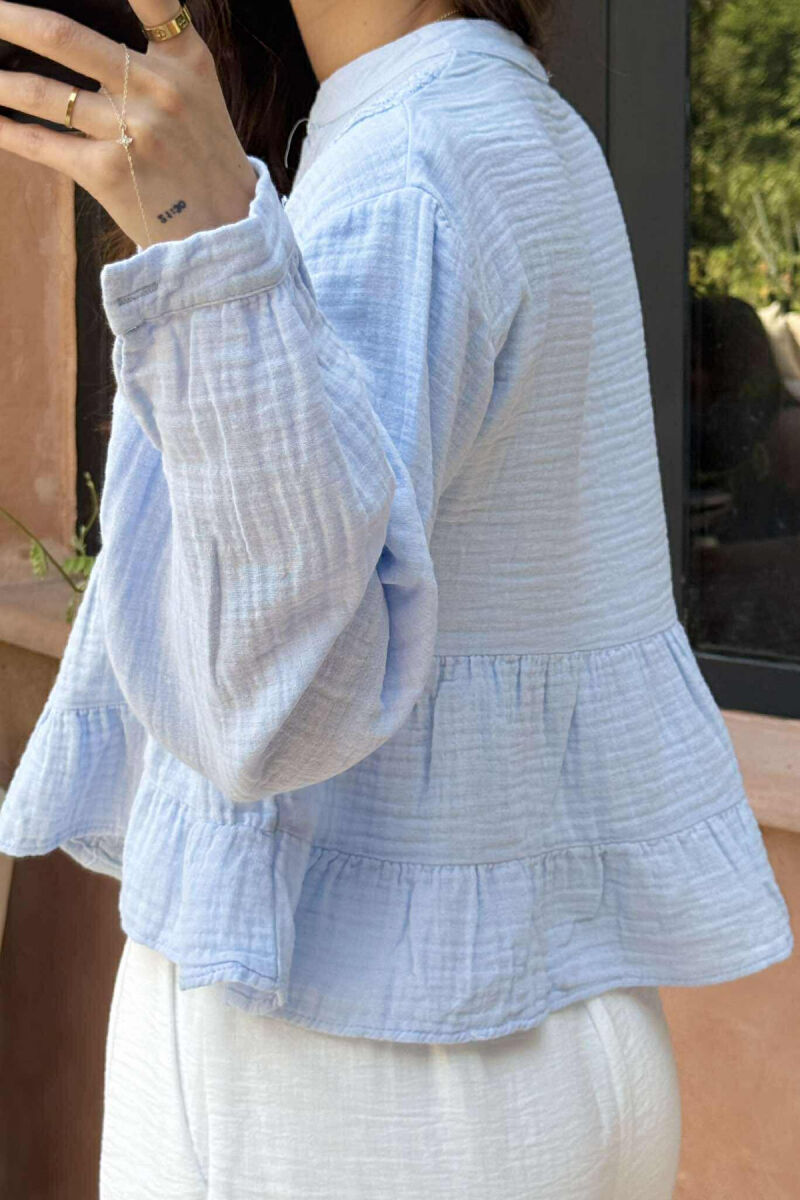 KËMISHË NJË NGJYRËSHE PËR FEMRA NË NGJYRËN BABY BLUE - 3