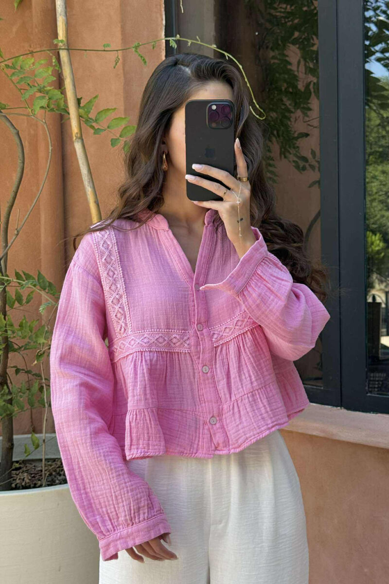 KËMISHË NJË NGJYRËSHE PËR FEMRA NË NGJYRËN BABY PINK - 3