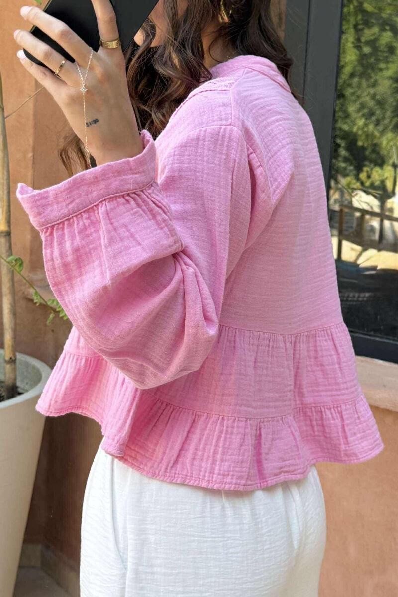 KËMISHË NJË NGJYRËSHE PËR FEMRA NË NGJYRËN BABY PINK - 4