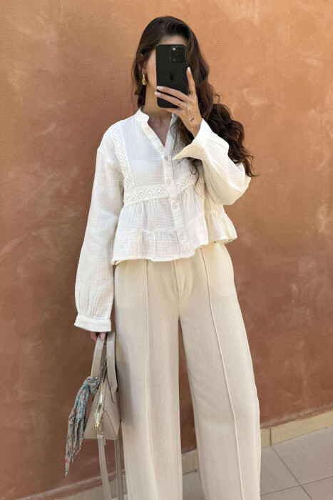 KËMISHË NJË NGJYRËSHE PËR FEMRA NË NGJYRËN E BARDHË - 2