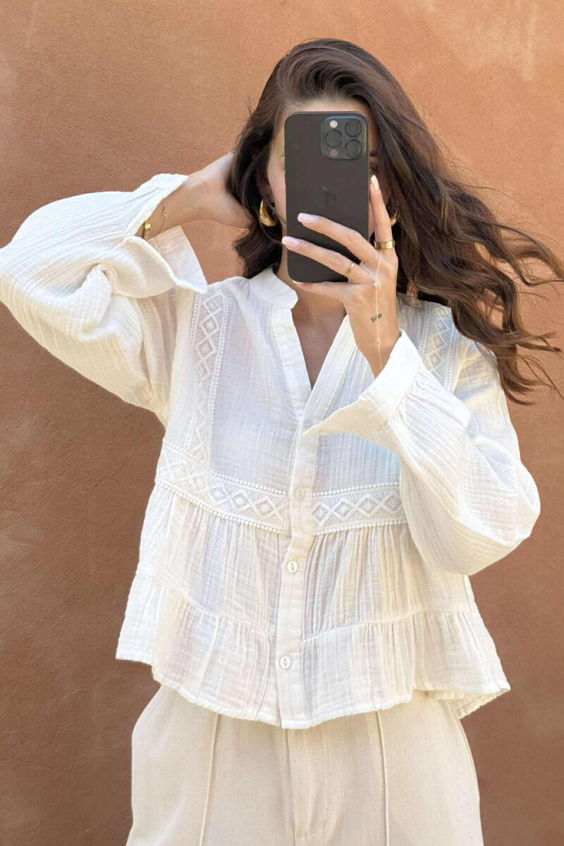 KËMISHË NJË NGJYRËSHE PËR FEMRA NË NGJYRËN E BARDHË - 3