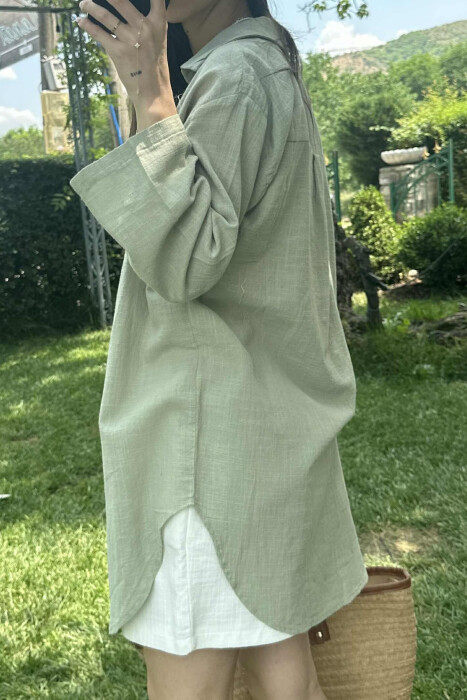 KËMISHE NJË NGJYRËSHE ME DETAJIN E LIDHSES PËR FEMRA NË NGJYRËN MENTE - 4