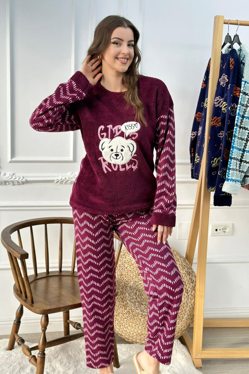 KISS BEAR WOMEN PYJAMAS BUYRDGUNDY/VISHNJE - 3