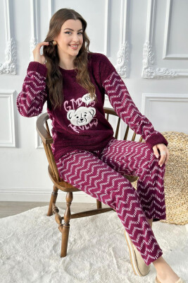 KISS BEAR WOMEN PYJAMAS BUYRDGUNDY/VISHNJE 