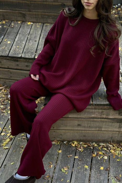KNIT SET SIMPLE WOMAN BURGUNDY/VISHNJE - 2