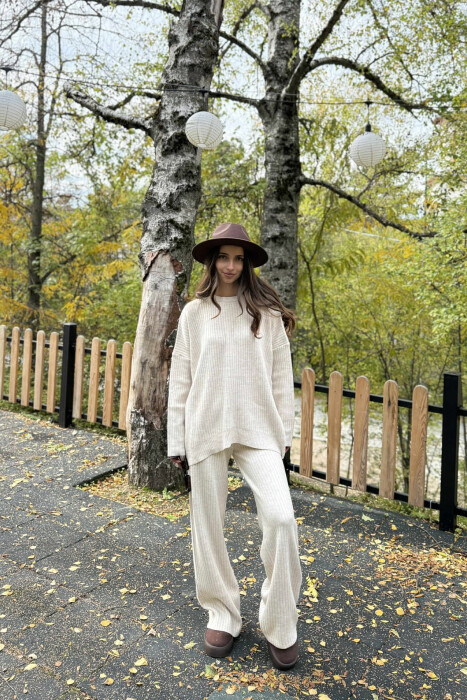 KNIT SET SIMPLE WOMAN LIGHT BEIGE/BZHZB - KLAUDIO FASHION