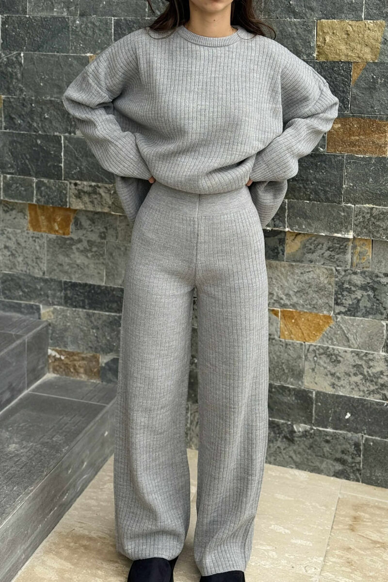 KNIT SET SIMPLE WOMAN LIGHT GREY/GZ - 4