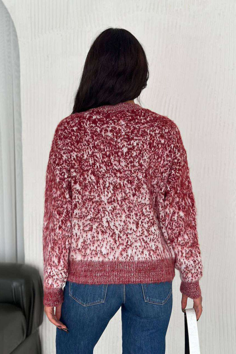 KNITTED GOLD BUTTONS WOMEN CARDIGAN RED/E KUQE - 4