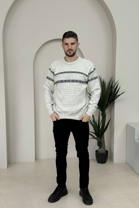 TRIKO E THURRUR ME JAKE TE RRUMBULLAKET PER MESHKUJ NE NGJYRE GRI TE ZBARDHUR - KLAUDIO FASHION