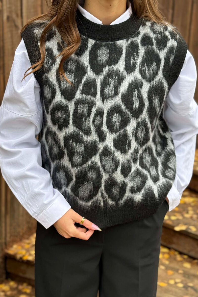 KNITTED SIMPLE WOMEN VEST BLACK/ E ZEZE - 3