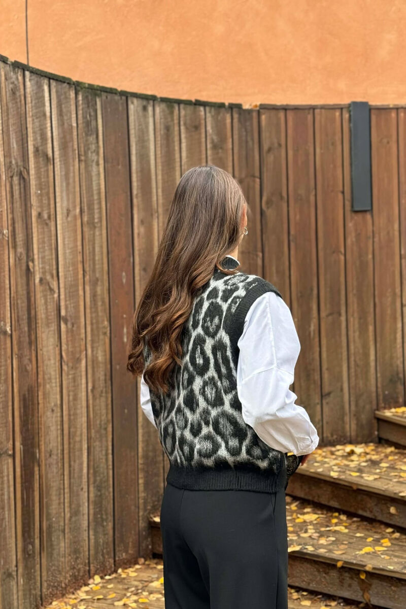 KNITTED SIMPLE WOMEN VEST BLACK/ E ZEZE - 4