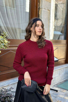 KNITTED SWEATER FOR WOMAN BUYRDGUNDY/VISHNJE 