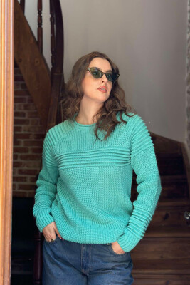 KNITTED SWEATER FOR WOMAN MINT/MENTE 