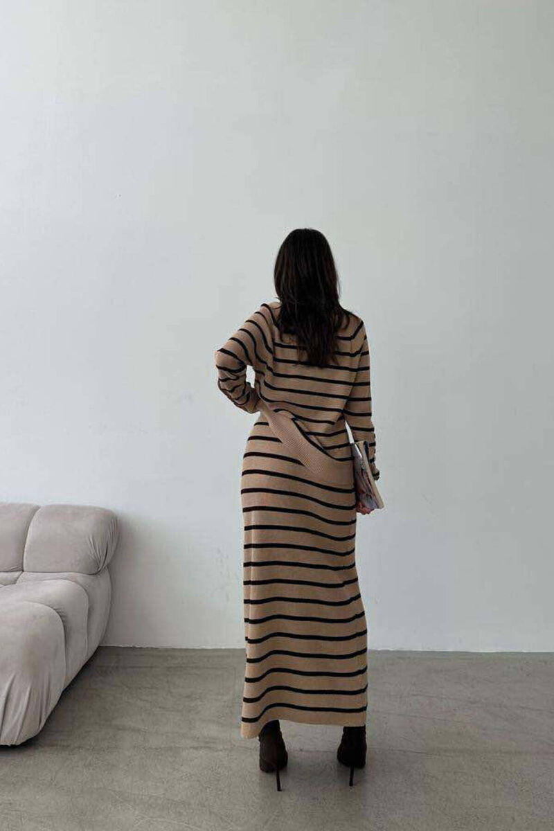 KNITTED TWO COLORS WOMAN TWO PIECE SETS BEIGE/BEZHE - 7