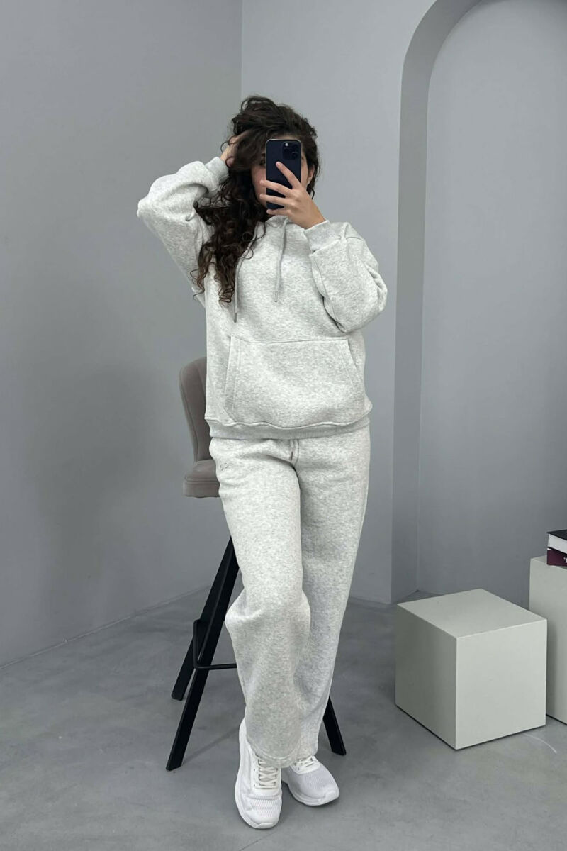 KOSTUM ALO ME PUSH HOODIE+TUTA PËR FEMRA NË NGJYRË GRI TË ZBARDHUR - 1