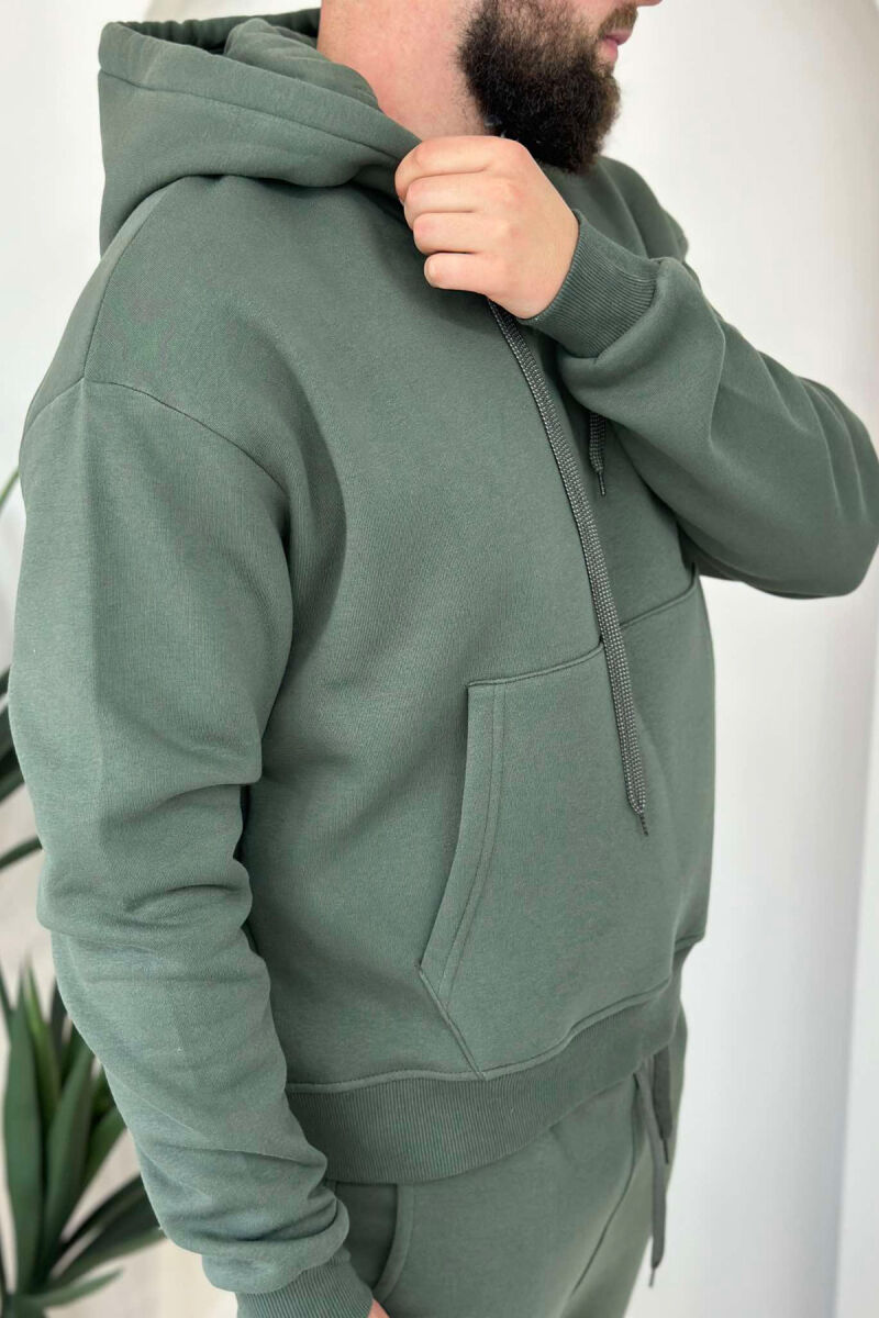 KOSTUM HOODIE DHE TUTA ME PUSH PËR MESHKUJ NË NGJYRËN JESHILE TË ERRËT - 6