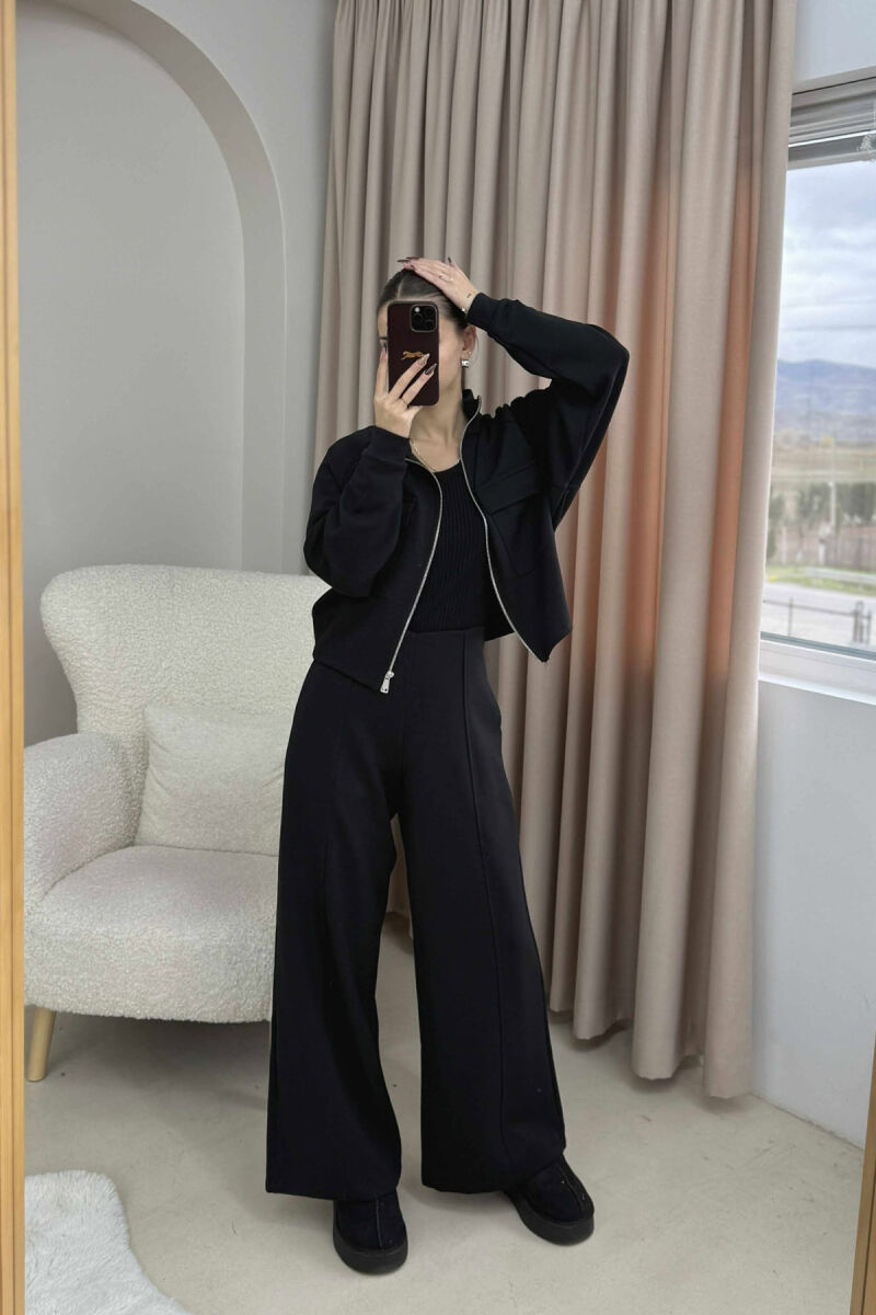 KOSTUM I THJESHTE NJE NGJYRESH XHAKETE ME ZINXHIR+ PANATALLONA PER FEMRA NE NGJYRE TE ZEZE - 4