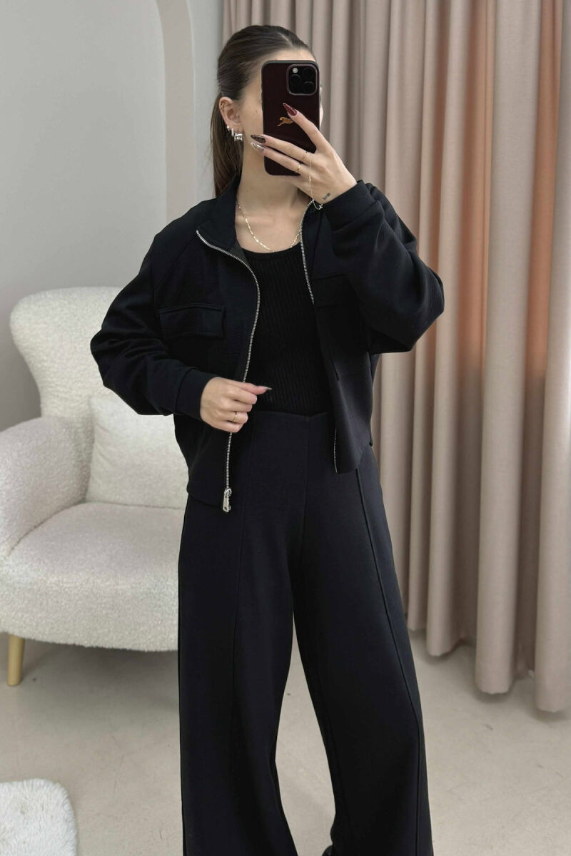 KOSTUM I THJESHTE NJE NGJYRESH XHAKETE ME ZINXHIR+ PANATALLONA PER FEMRA NE NGJYRE TE ZEZE - 5