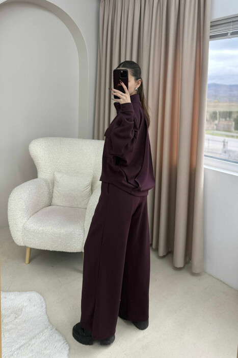 KOSTUM I THJESHTE NJE NGJYRESH XHAKETE ME ZINXHIR+ PANATALLONA PER FEMRA NE NGJYRE VISHNJE - 3