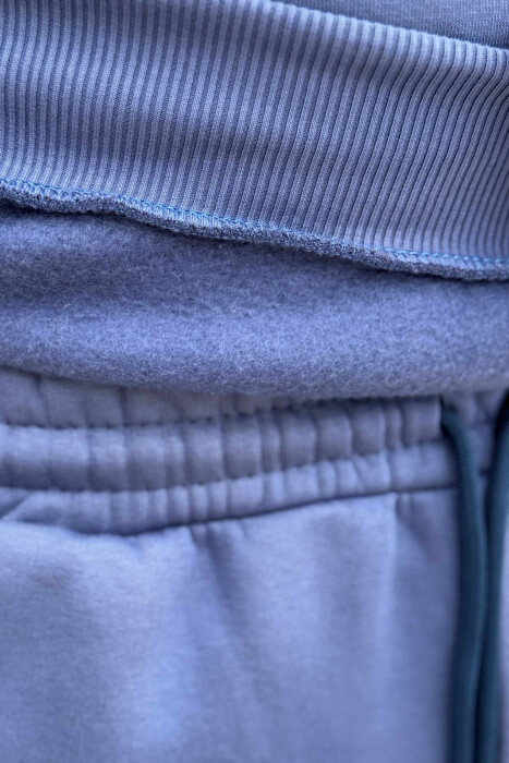 KOSTUM ME PUSH BLUZË ME JAKË TË RRUMBULLAKËT+TUTA PËR MESHKUJ NË NGJYRË BLU - 3