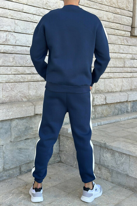 KOSTUM ME PUSH BLUZË + TUTA ME SHKRIME PARA PËR MESHKUJ NË NGJYRË BLU - 3