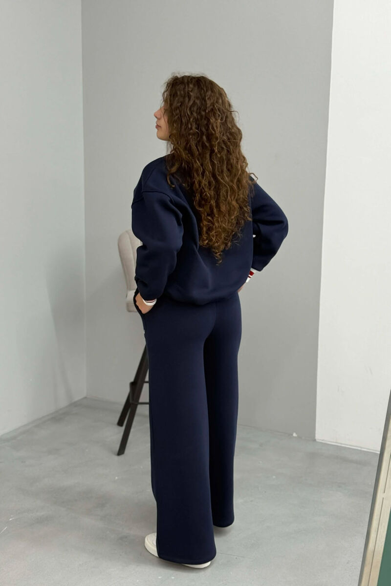 KOSTUM ME PUSH BLUZË+TUTA PËR FEMRA NË NGJYRË BLU TË ERRËT - 5