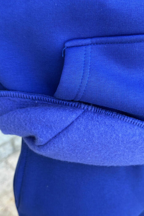 KOSTUM ME PUSH HOODIE+TUTA ME DIZAJN TË THJESHTË PËR MESHKUJ NË NGJYRËN BLU - 3
