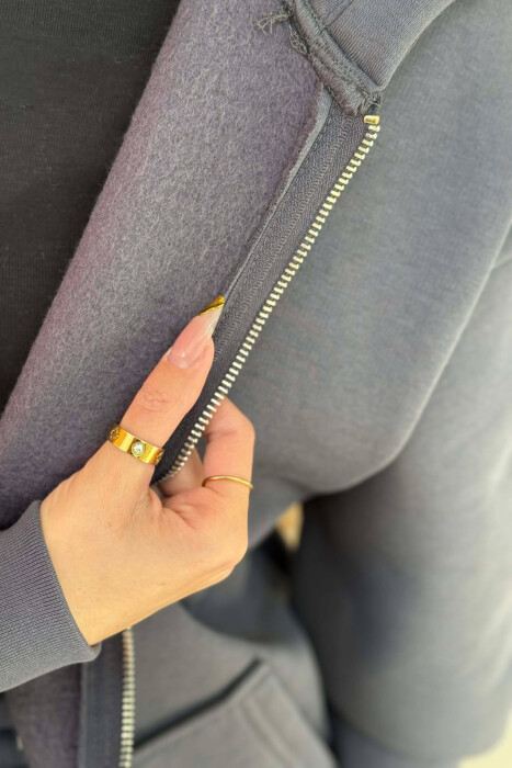 KOSTUM ME PUSH XHAKETE ME KAPUÇ + TUTA PER FEMRA ME NGJYRE GRI TE ERRET - 3