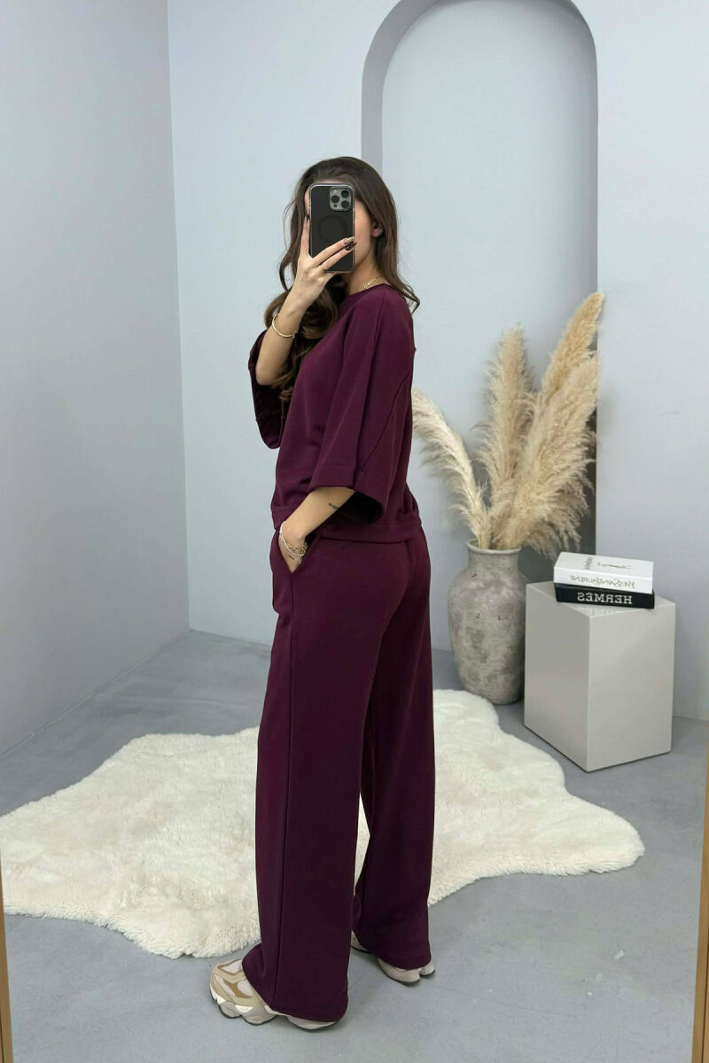 KOSTUM NJE NGJYRESH BLUZE+TUTA PER FEMRA NE NGJYRE VISHNJE - 3