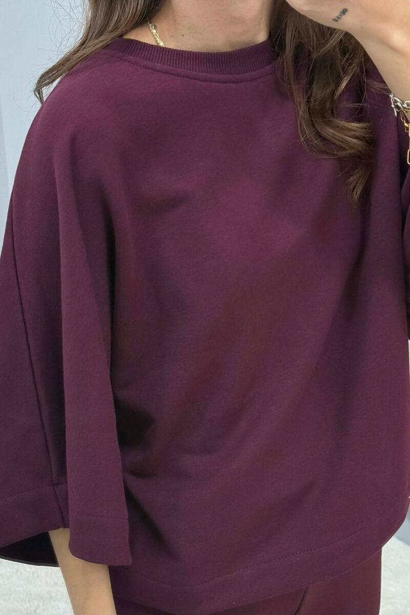 KOSTUM NJE NGJYRESH BLUZE+TUTA PER FEMRA NE NGJYRE VISHNJE - 5