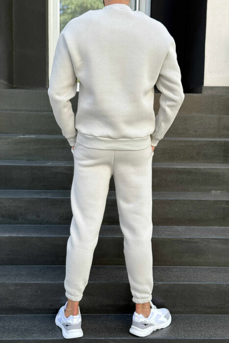 KOSTUM NJË NGJYRËSH BLUZË+TUTA PËR MESHKUJ NË NGJYRËN GRI TË ZBARDHUR - 4