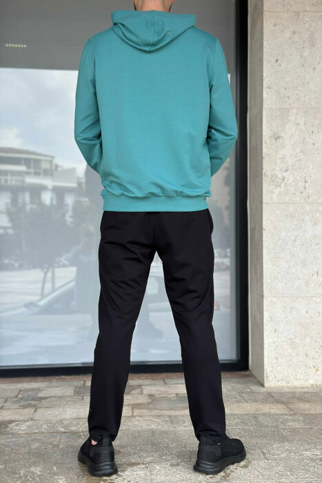 KOSTUM NJËNGJYRËSH HOODIE+TUTA PËR MESHKUJ NË NGJYRË GURKALI - 2