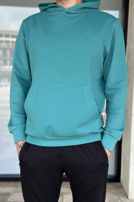 KOSTUM NJËNGJYRËSH HOODIE+TUTA PËR MESHKUJ NË NGJYRË GURKALI - 3