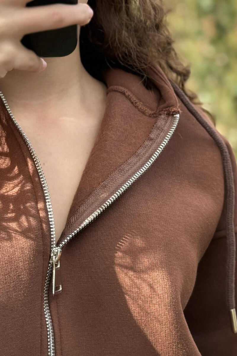 KOSTUM NJE NGJYRESH ME PUSH XHAKETE+TUTA PER FEMRA NE NGJYRE KAFE - 4