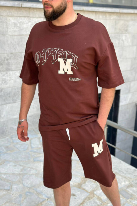 KOSTUM PAMBUKU PËR MESHKUJ NË NGJYRËN KAFE - 3