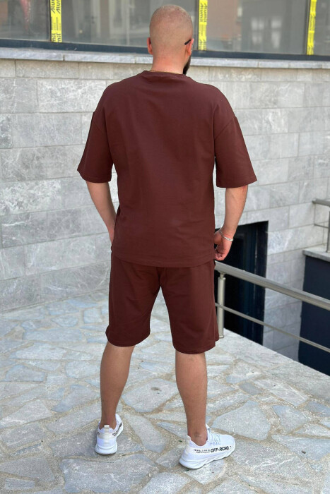 KOSTUM PAMBUKU PËR MESHKUJ NË NGJYRËN KAFE - 4