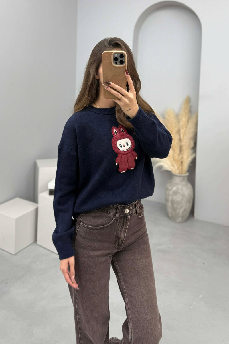 LABUBU FRONT IMAGE WOMEN SWEATER BLUE/BLU - 2