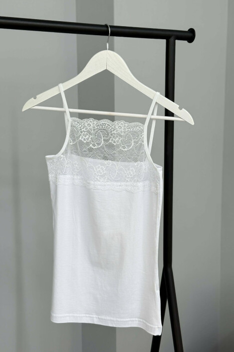 LACE DETAIL ONE COLOR WOMEN SINGET WHITE-E BARDHE - 4